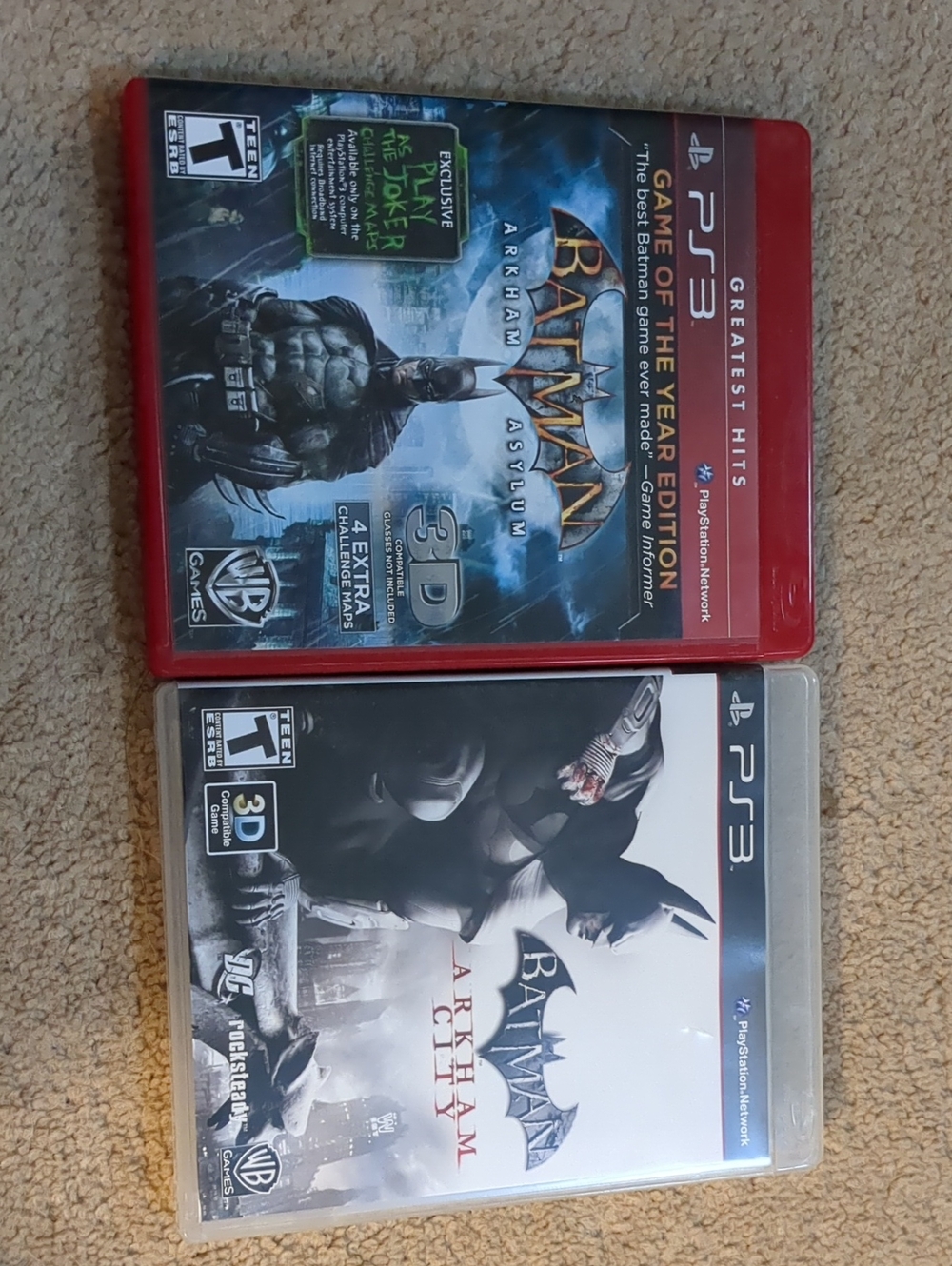Sony PS3 Batman: Arkham Asylum Duo in Red and White Cases
